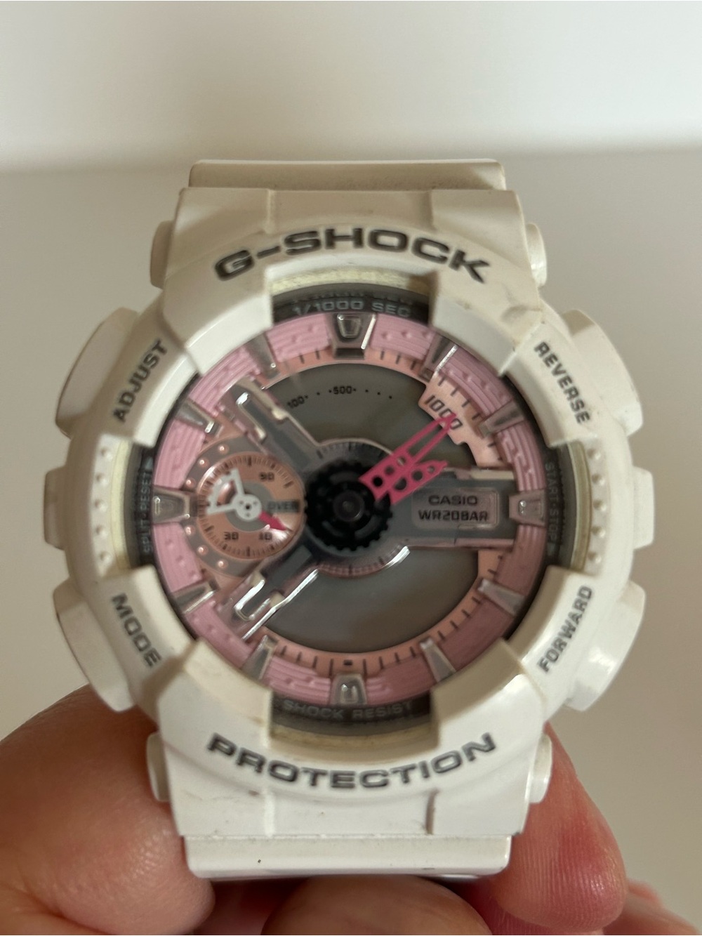 Casio White & Pink G-Shock Sport Watch